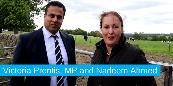 Victoria Prentis MP + Nadeem Ahmed visit a local dairy farm